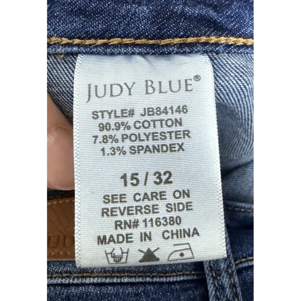 Judy Blue Patch‎ Pocket High Rise Flare Fit Dark Wash Jeans SZ 15 32 - Picture 9 of 9